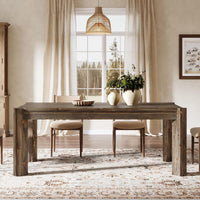 63" Dining Table, Solid Wood Kitchen Table with Heavy Duty Legs for 6 People