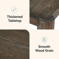 63" Dining Table, Solid Wood Kitchen Table with Heavy Duty Legs for 6 People