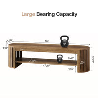 63" Entryway Bench, 2-Tier Narrow Shoe Bench with Shoe Storage