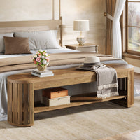 63" Entryway Bench, 2-Tier Narrow Shoe Bench with Shoe Storage