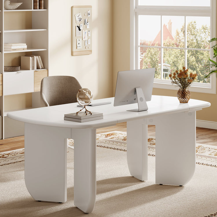 63" Executive Desk, Morden Computer Desk with Ample Space for Office