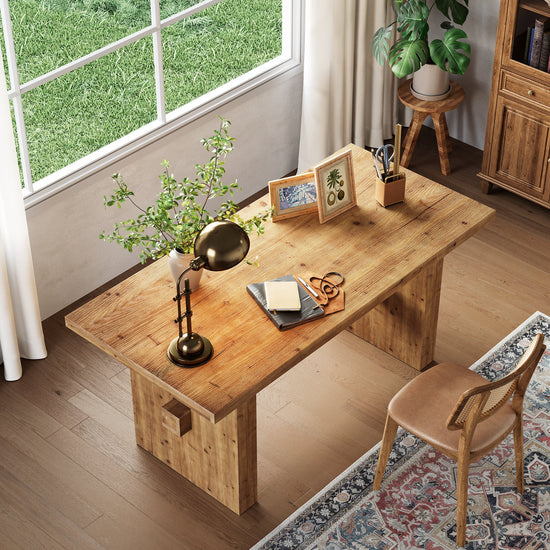 63" Executive Desk, Wood Office Computer Desk for Home Office