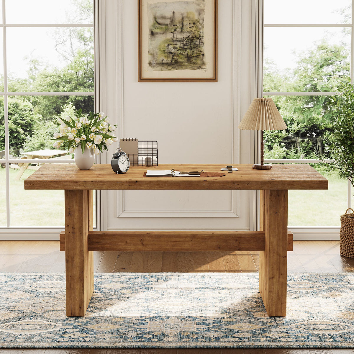 63" Executive Desk, Wood Office Computer Desk for Home Office