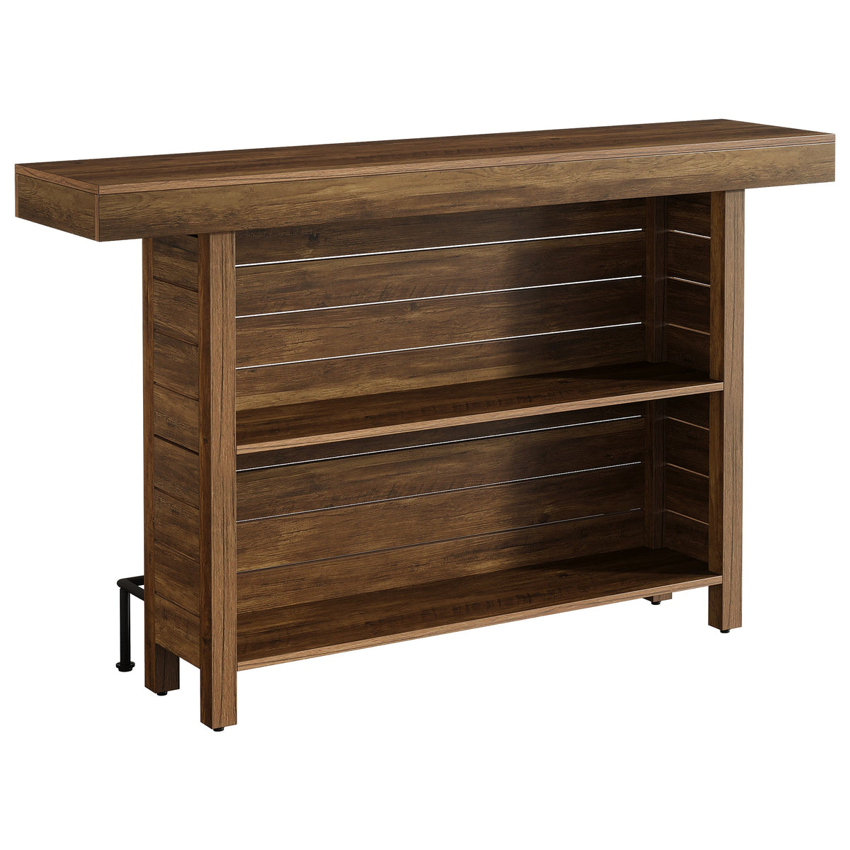 63" Industrial Bar Table, 3-Tier Home Bar Unite Pub Table with Metal Footrest
