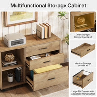 63" L-Shaped Desk, Executive Office Desk with Mobile Lateral File Cabinet