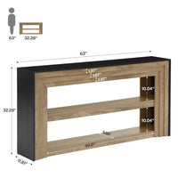 63" Long Console Table, Farmhouse 3-Tier Entryway Table with Storage for Hallway
