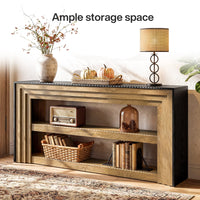 63" Long Console Table, Farmhouse 3-Tier Entryway Table with Storage for Hallway