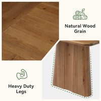 63" Rectangular Dining Table, Solid Wood Kitchen Dinner Table With Double Pedestal Legs