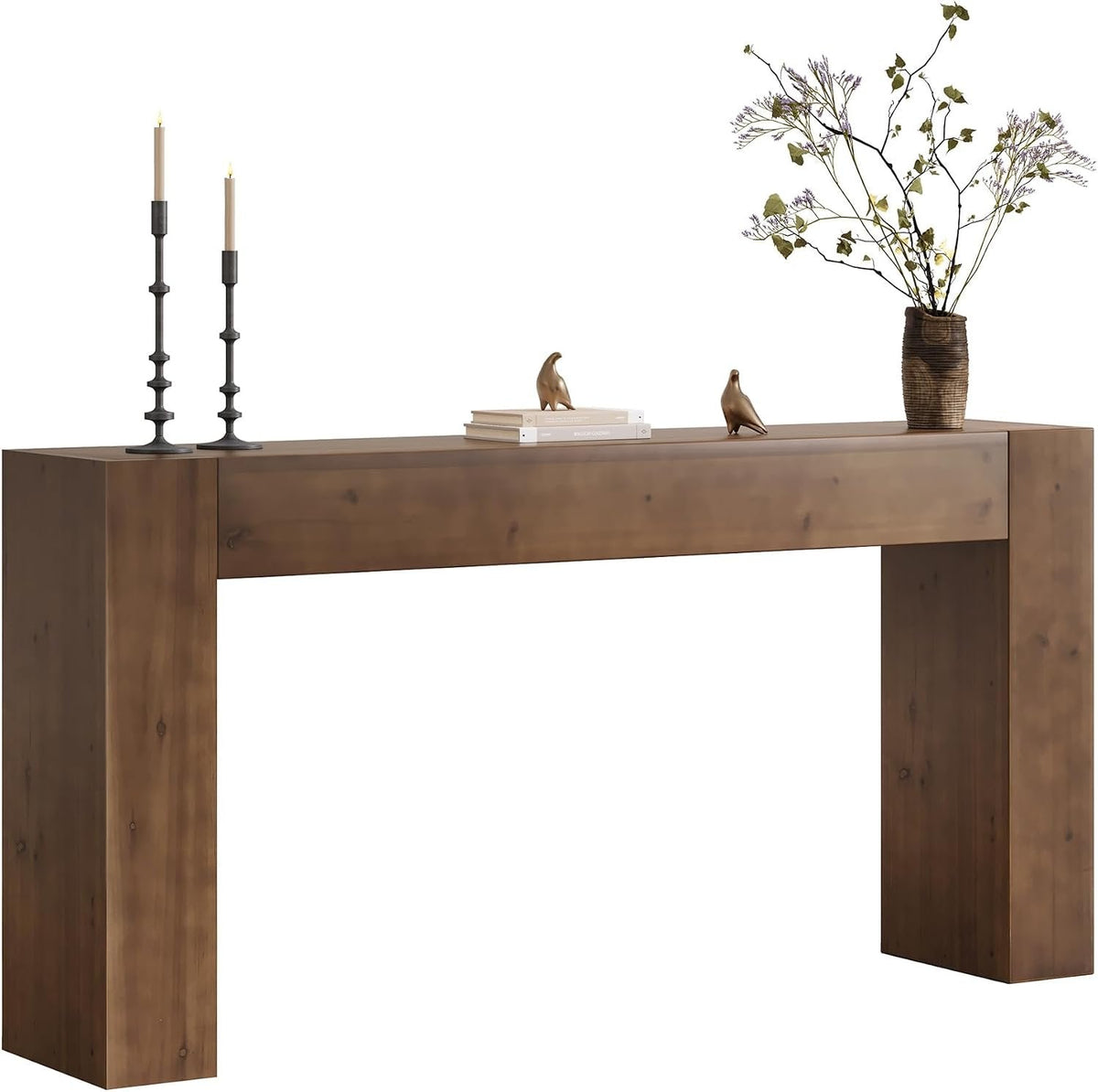 63"Solid Wood Console Table,  Farmhouse Sofa Table Behind Couch for Entryway
