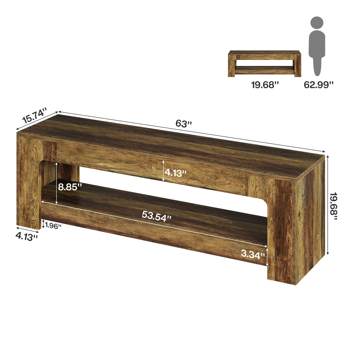 63" TV Stand, Entertainment Center Television Console for up to 75-Inch TVs