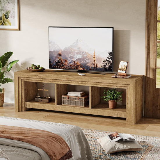 63" TV Stand, Farmhouse Entertainment Center Media Console for TVs Up to 75 Inches