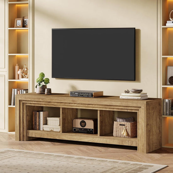 63" TV Stand, Farmhouse Entertainment Center Media Console for TVs Up to 75 Inches