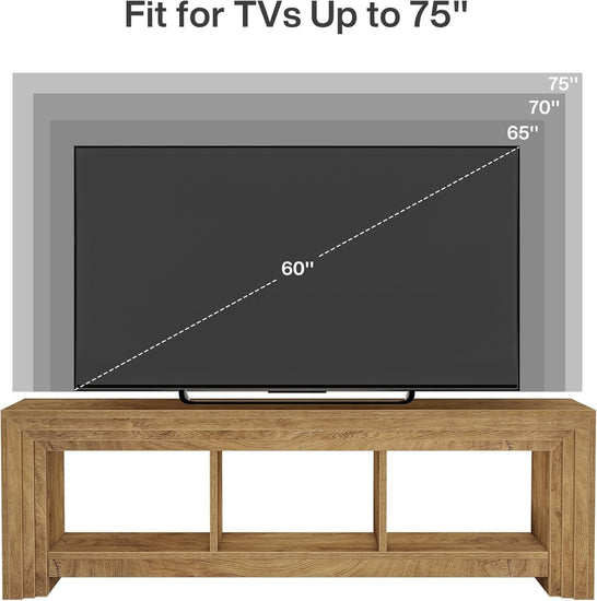 63" TV Stand, Farmhouse Entertainment Center Media Console for TVs Up to 75 Inches