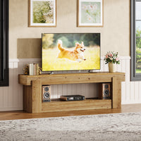 63" TV Stand, Solid Wood Entertainment Center for TVs up to 75 Inches