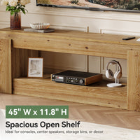 63" TV Stand, Solid Wood Entertainment Center for TVs up to 75 Inches