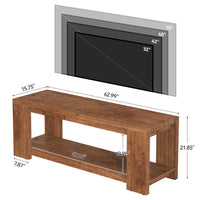 63" TV Stand, Solid Wood Media Television Console Entertainment Center for 55-75-Inch TV