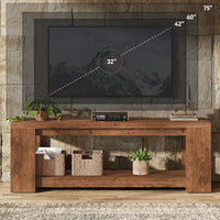63" TV Stand, Solid Wood Media Television Console Entertainment Center for 55-75-Inch TV