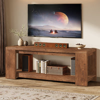 63" TV Stand, Solid Wood Media Television Console Entertainment Center for 55-75-Inch TV