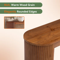 63" Wood Console Table, Farmhouse 2-Tier Sofa Entryway Table for Living Room