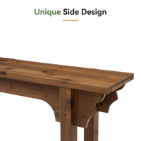63" Wood Console Table, Mid-Century Entryway Table Sofa Table for Hallway