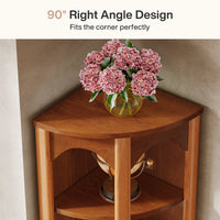 67" Corner Shelf, 5-Tier Bookcase Storage Rack with Unique Shape