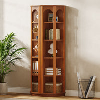 67" Corner Shelf, 5-Tier Bookcase Storage Rack with Unique Shape