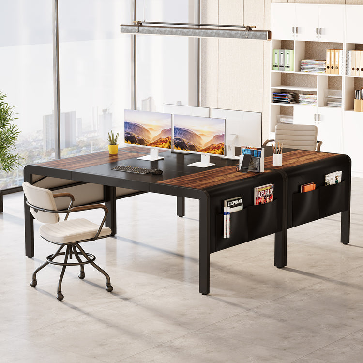 Office Table with Side Storage Bag