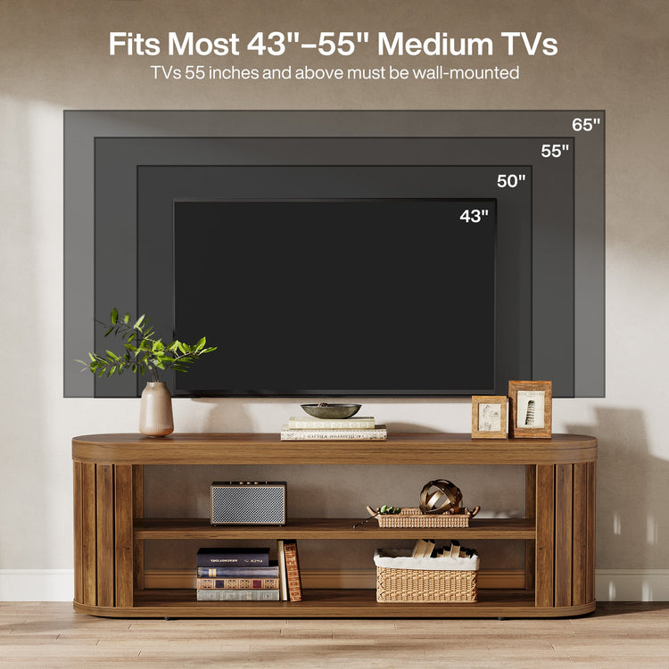 47.2" TV Stand for TVs up to 55", Entertainment Center with 2-Tier Open Storage