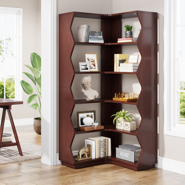 L-Shaped Bookcase Display Rack