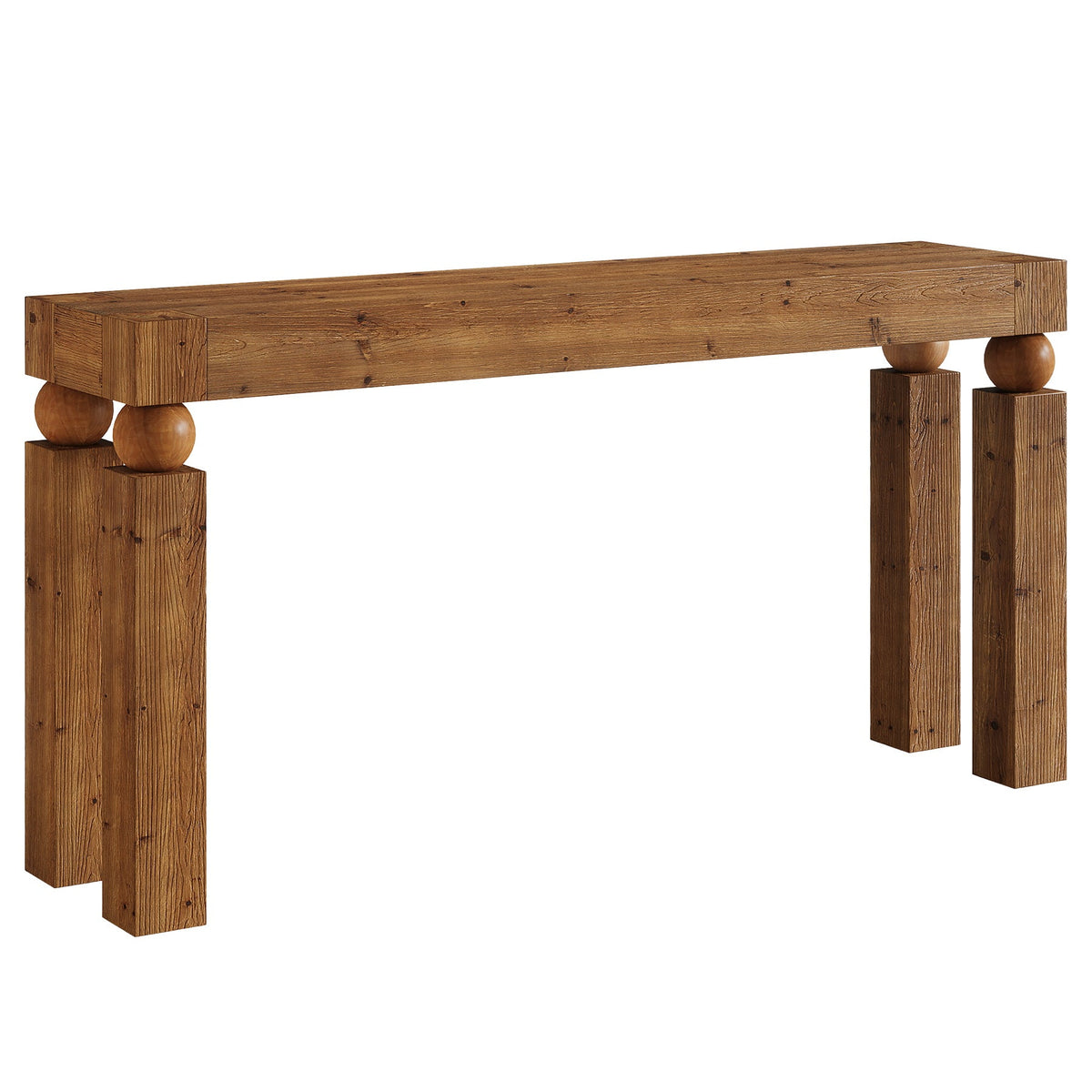 59" Solid Wood Console Table, Narrow Farmhouse Sofa Table Behind Couch