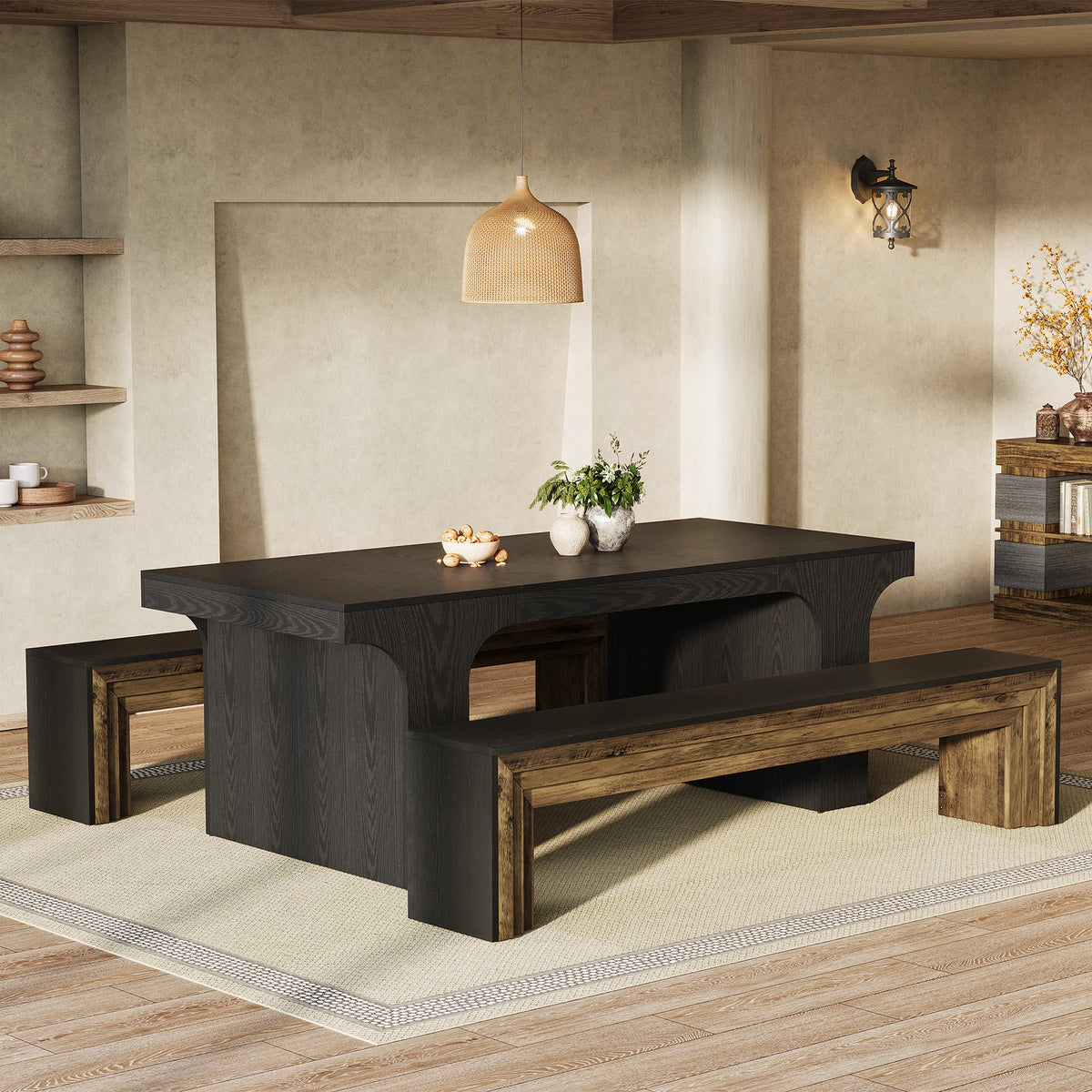 70.9“ Dining Bench, Farmhouse Long Kitchen Bench Seating