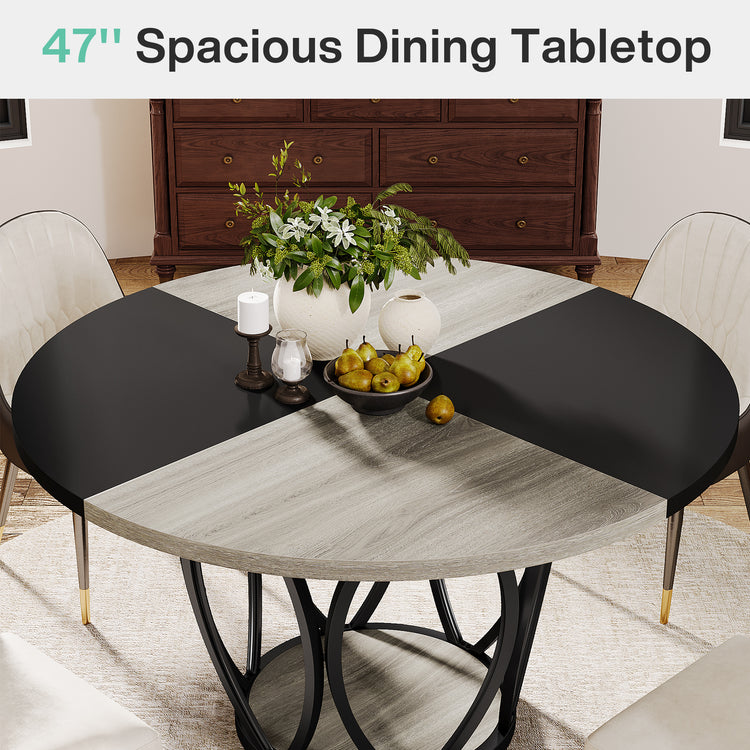 Round Kitchen Table for 4-6