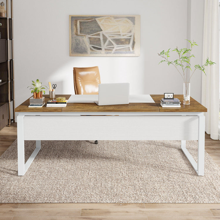 63" Computer Desk, Modern Executive Desk with Sturdy Legs