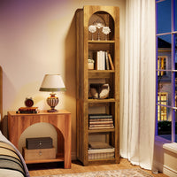 70.8" Bookshelf, 5-Tier Corner Bookcase with Open Storage Shelves