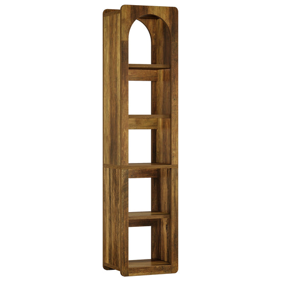 70.8" Bookshelf, 5-Tier Corner Bookcase with Open Storage Shelves