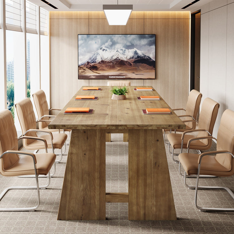 70.8" Conference Table, Wood Meeting Table with Reinforced Legs for 6-8