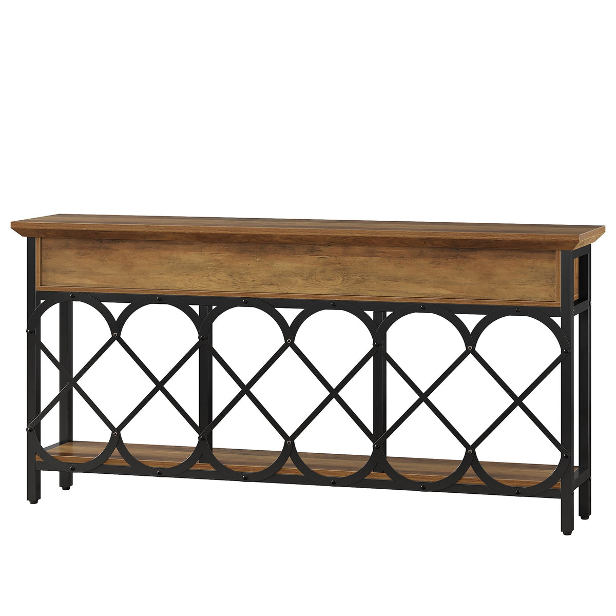 70.8" Console Table, 2-Tier Narrow Entryway Table Sofa Table with 3 Drawers