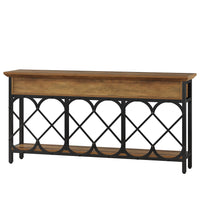 70.8" Console Table, 2-Tier Narrow Entryway Table Sofa Table with 3 Drawers