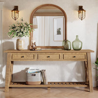 70.8" Console Table, Long Sofa Table Behind Couch with 3 Storage Drawers