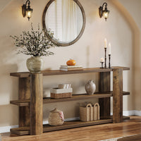 70.8" Console Table, Wooden 3-Tier Sofa Table Entryway Accent Table