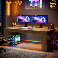 70.8" Executive Desk, Modern Office Computer Desk with Storage Shelves