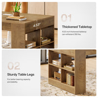 70.8" Executive Desk, Modern Office Computer Desk with Storage Shelves