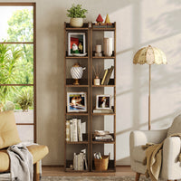 70.8" Tall Shoe Rack, 6-Tier Solid Wood Freestanding Shoe Organizer