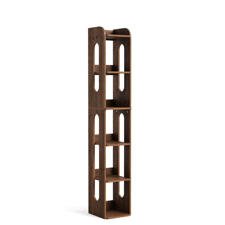 70.8" Wood Bookshelf, 6 Tier Narrow Bookcase with Open Storage Shelf
