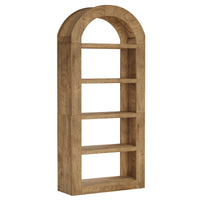 70.9" Bookshelf, 5-Tier Arched Bookcase Display Shelves Organizer