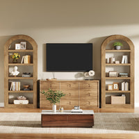 70.9" Bookshelf, 5-Tier Arched Bookcase Display Shelves Organizer