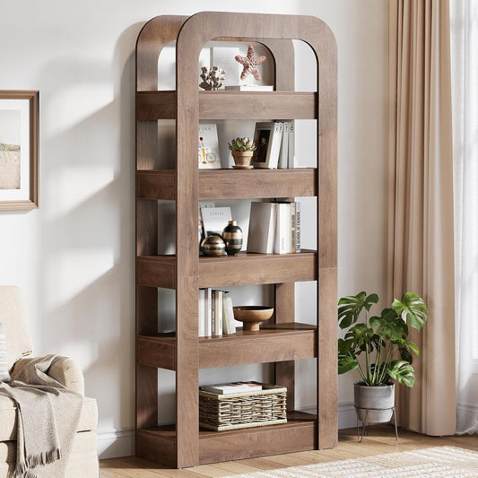 70.9" Bookshelf, 5-Tier Bookcase Storage Unit with Open Shelves