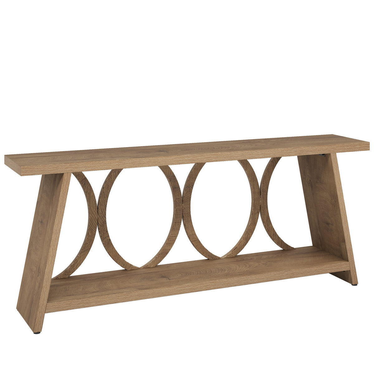70.9" Console Table, Farmhouse Sofa Table Hallway Accent Table with 2 Tier Shelf