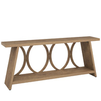 70.9" Console Table, Farmhouse Sofa Table Hallway Accent Table with 2 Tier Shelf