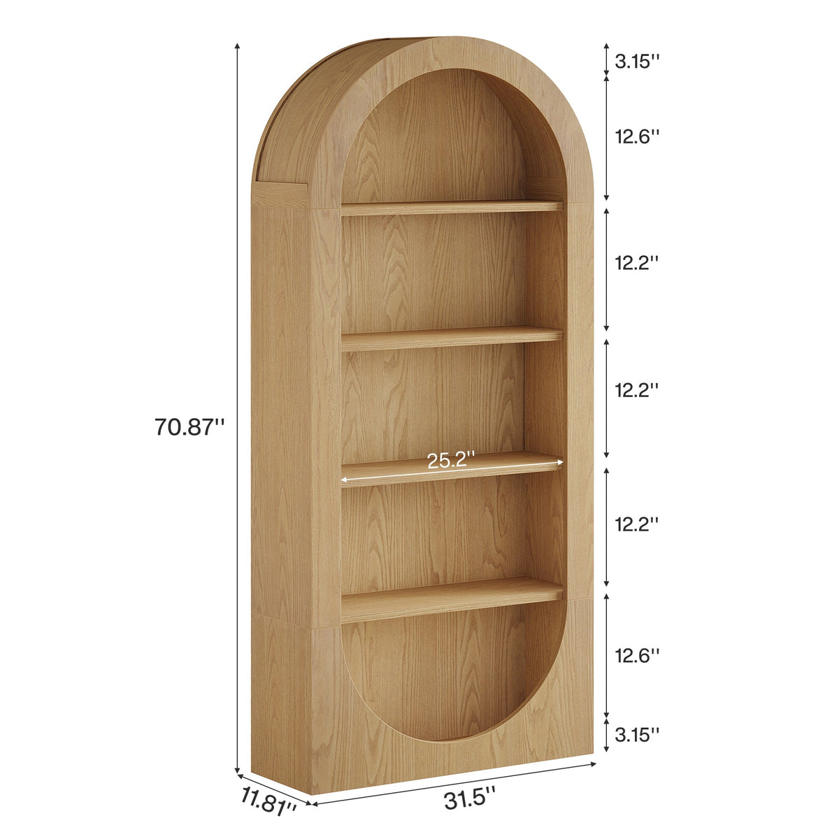 70.9" Shoe Rack, 5-Tier Arched Open Shoe Cabinet Storage Organizer
